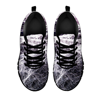 Horror Cobweb Print Black Sneakers