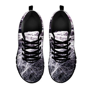 Horror Cobweb Print Black Sneakers