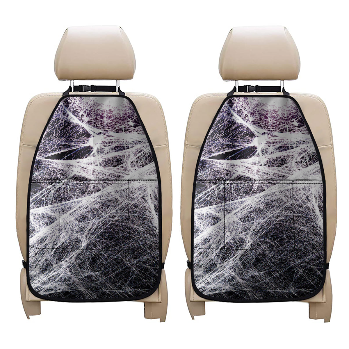 Horror Cobweb Print Car Seat Organizers