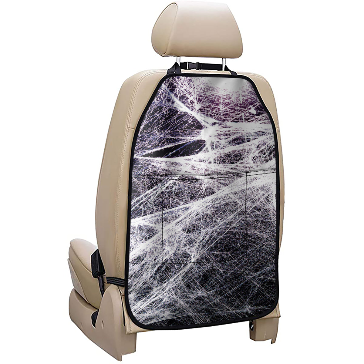 Horror Cobweb Print Car Seat Organizers