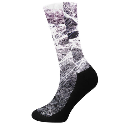 Horror Cobweb Print Crew Socks
