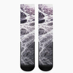Horror Cobweb Print Crew Socks
