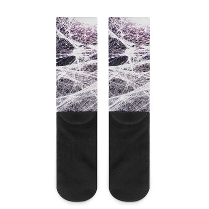 Horror Cobweb Print Crew Socks