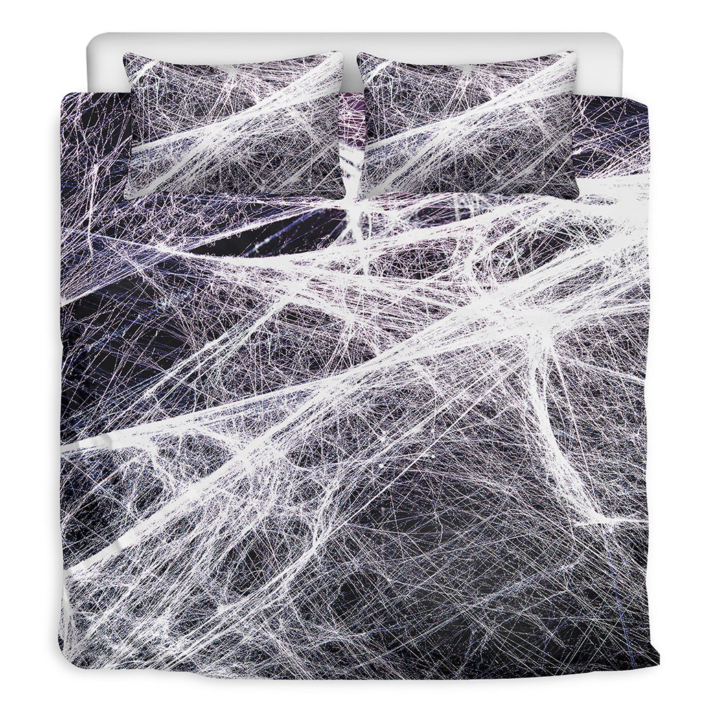 Horror Cobweb Print Duvet Cover Bedding Set