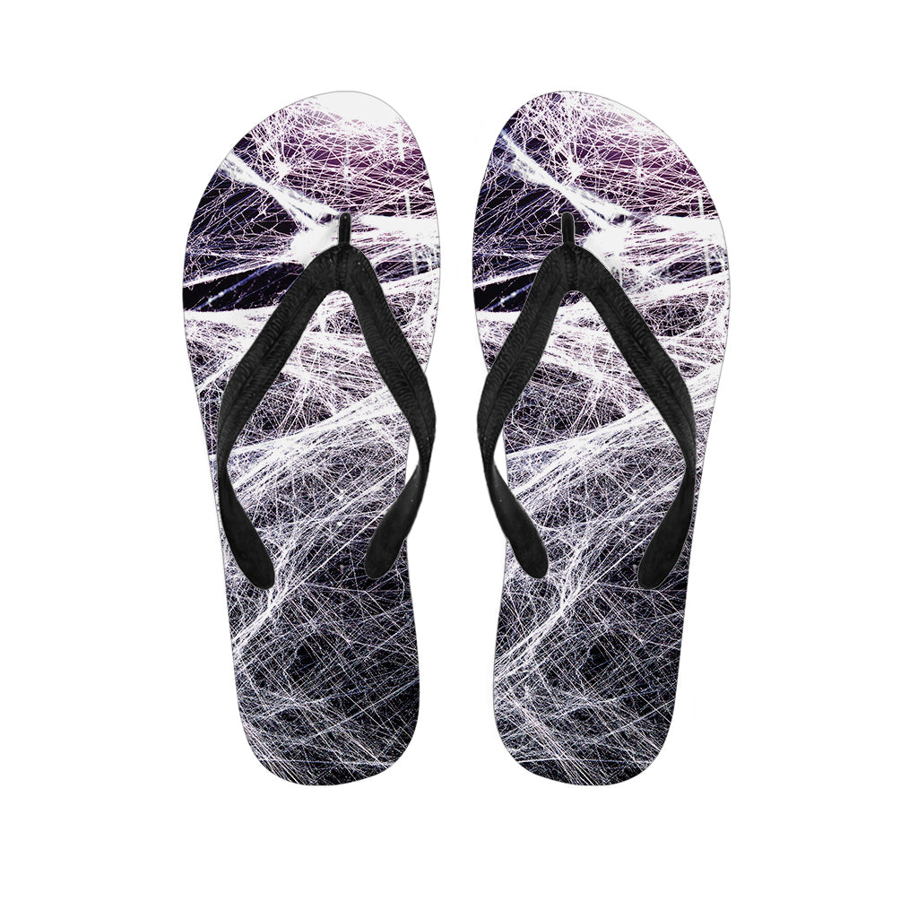 Horror Cobweb Print Flip Flops