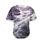 Horror Cobweb Print Men's Baseball Jersey