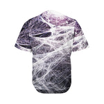 Horror Cobweb Print Men's Baseball Jersey
