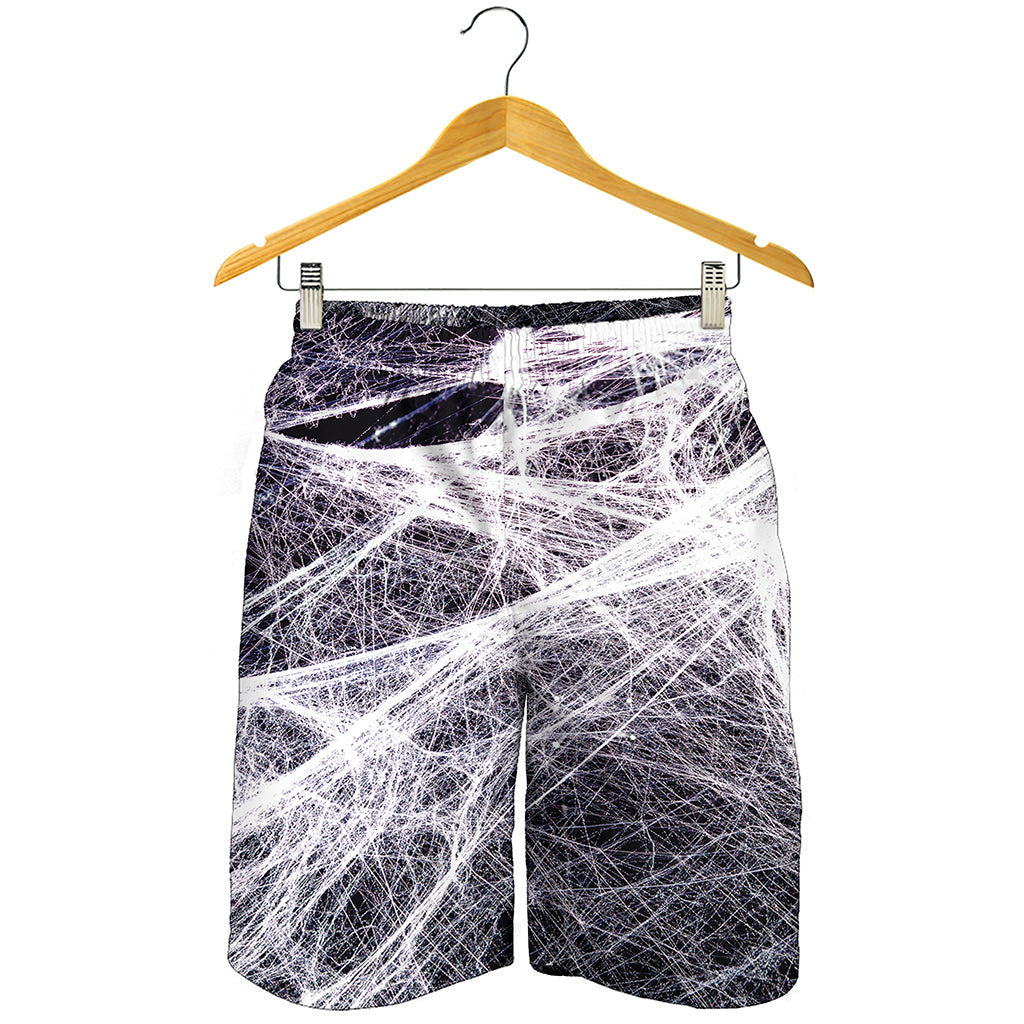 Horror Cobweb Print Men's Shorts