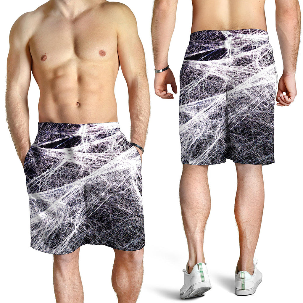 Horror Cobweb Print Men's Shorts