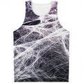 Horror Cobweb Print Men's Tank Top