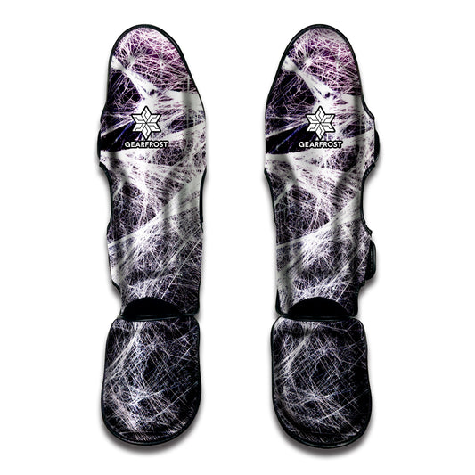 Horror Cobweb Print Muay Thai Shin Guard
