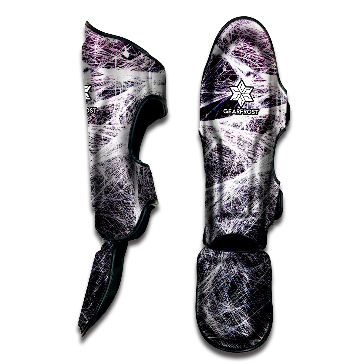 Horror Cobweb Print Muay Thai Shin Guard