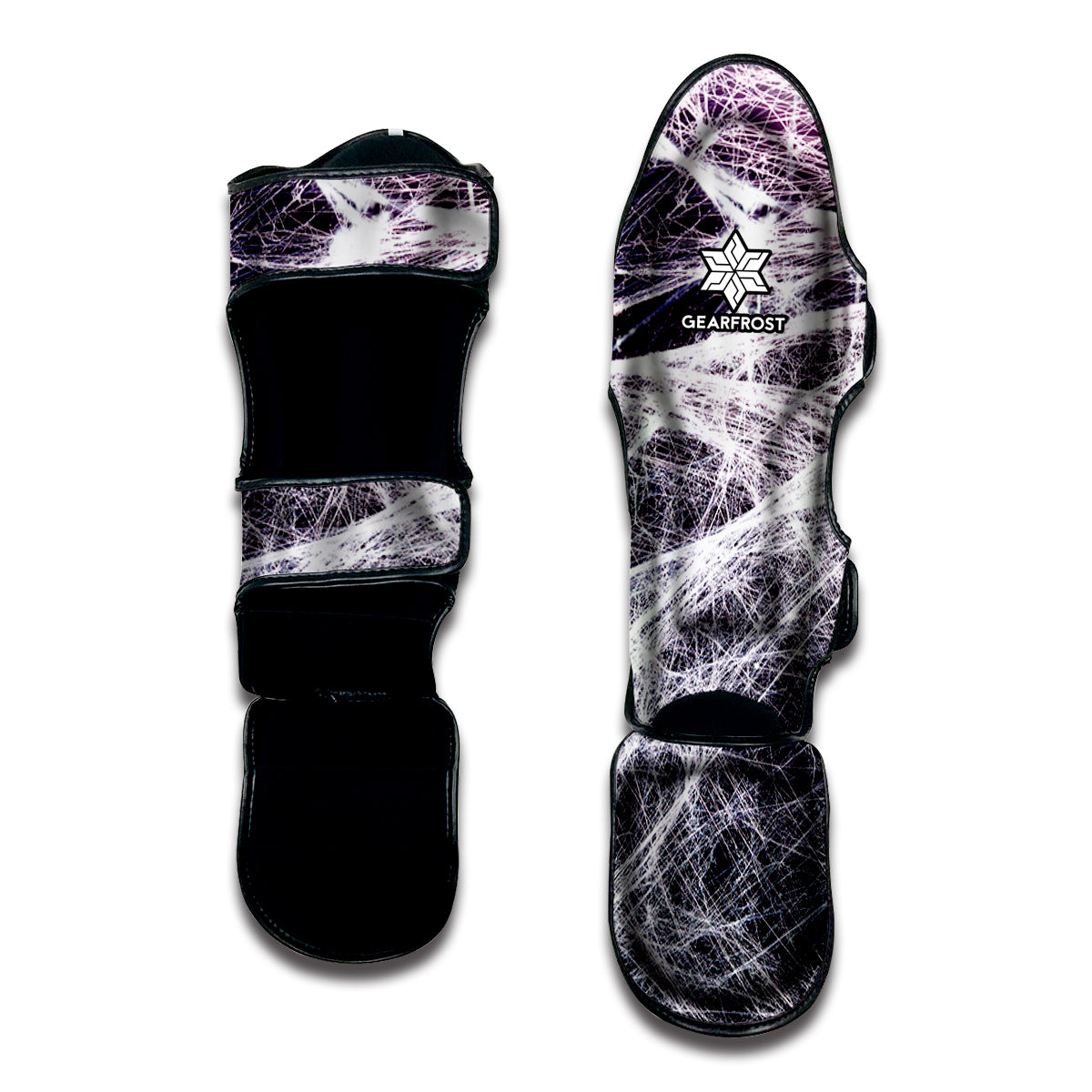Horror Cobweb Print Muay Thai Shin Guard