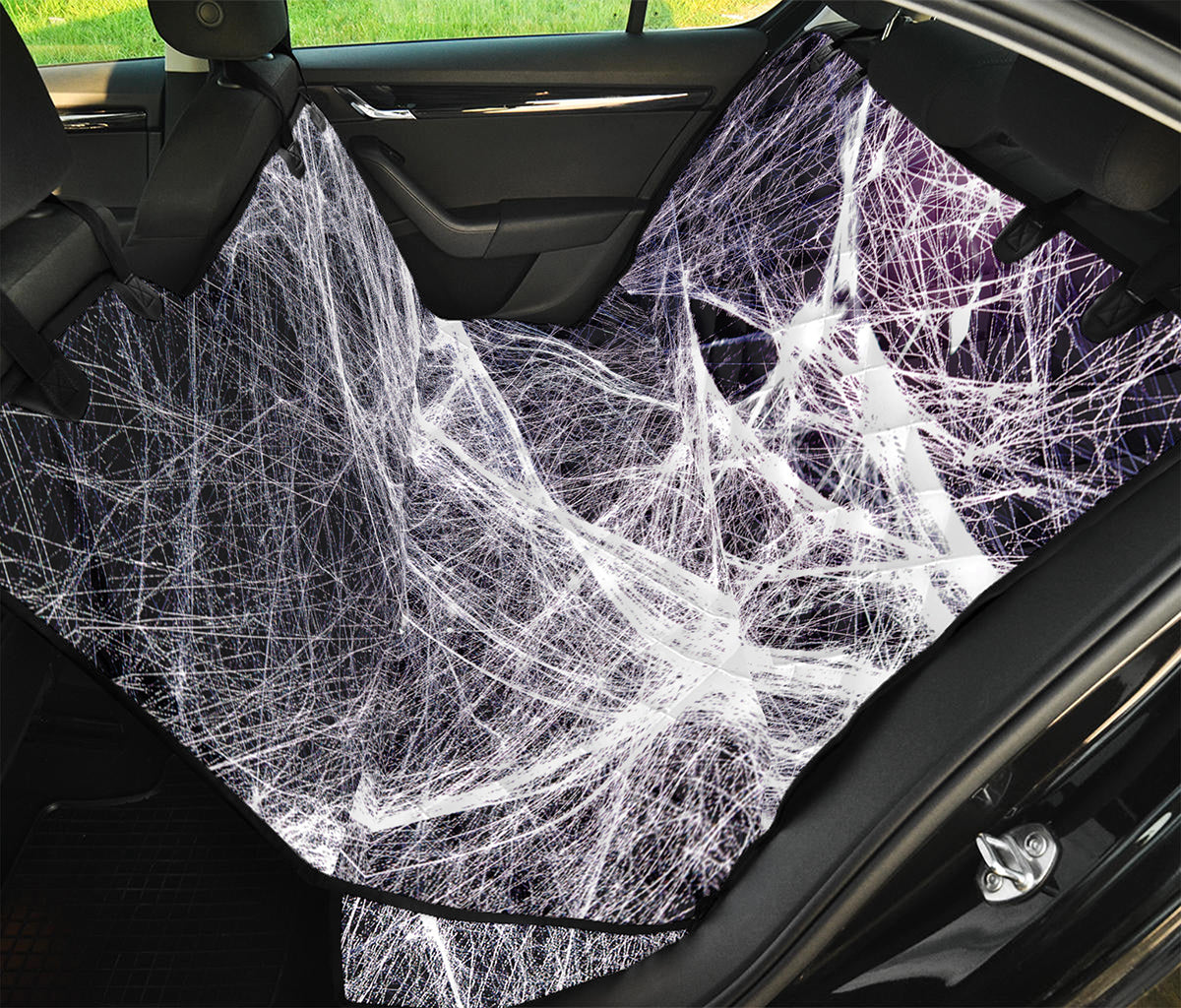 Horror Cobweb Print Pet Car Back Seat Cover