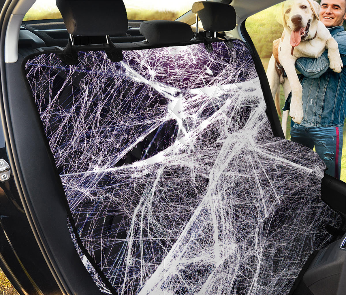 Horror Cobweb Print Pet Car Back Seat Cover