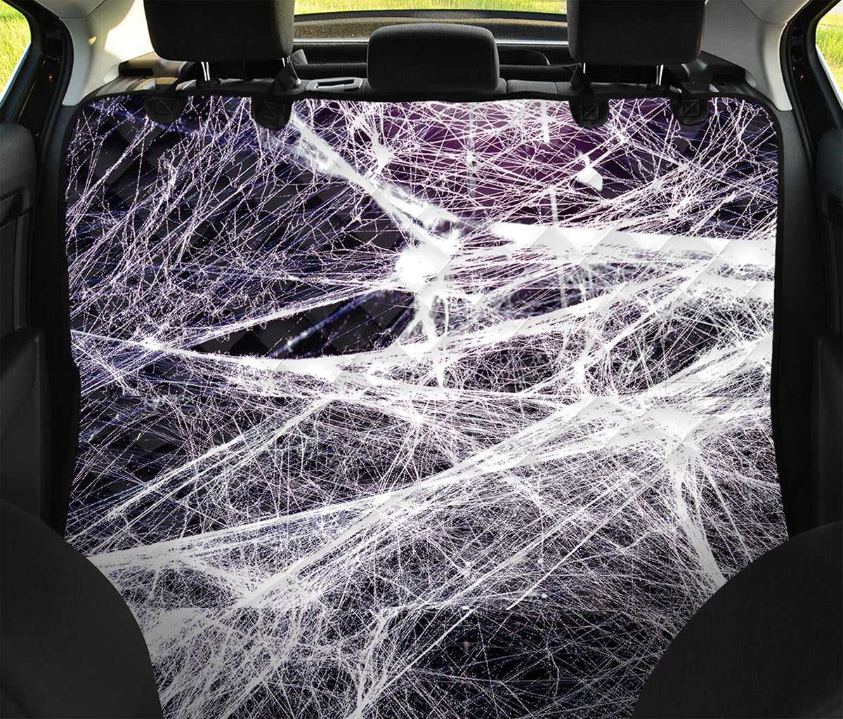 Horror Cobweb Print Pet Car Back Seat Cover