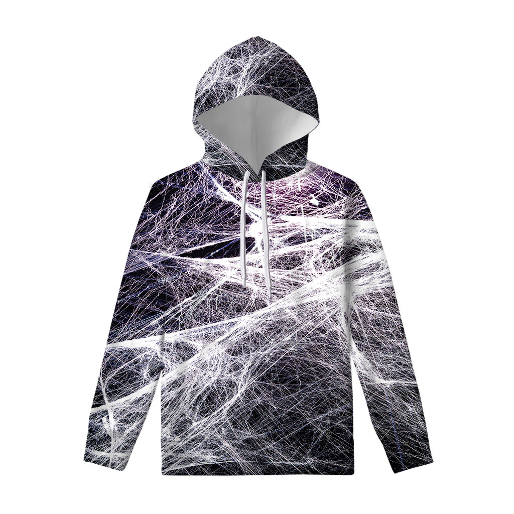 Horror Cobweb Print Pullover Hoodie