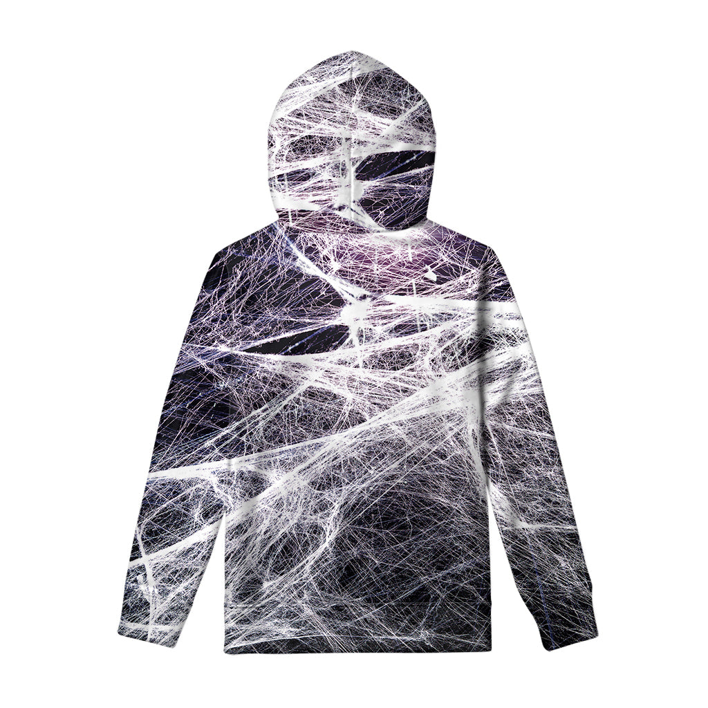 Horror Cobweb Print Pullover Hoodie