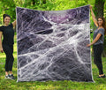 Horror Cobweb Print Quilt