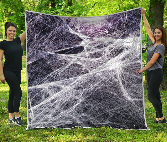 Horror Cobweb Print Quilt
