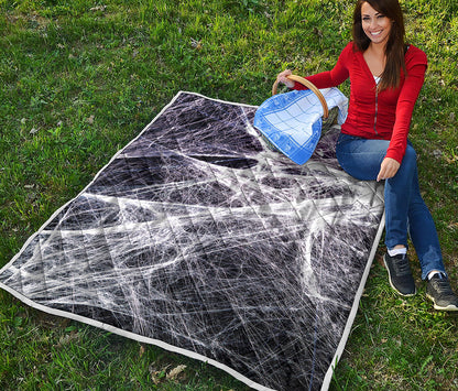 Horror Cobweb Print Quilt
