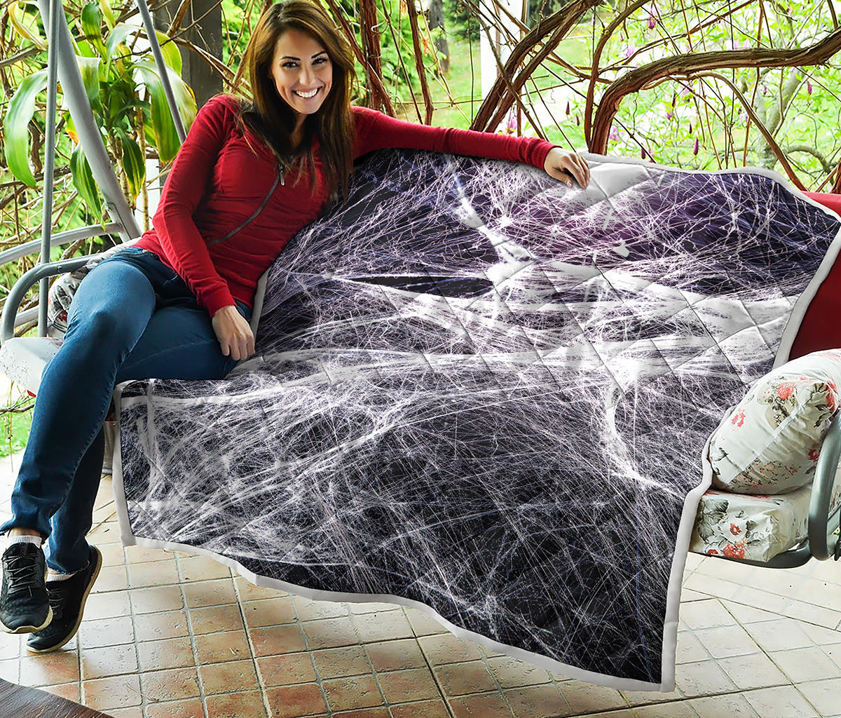 Horror Cobweb Print Quilt