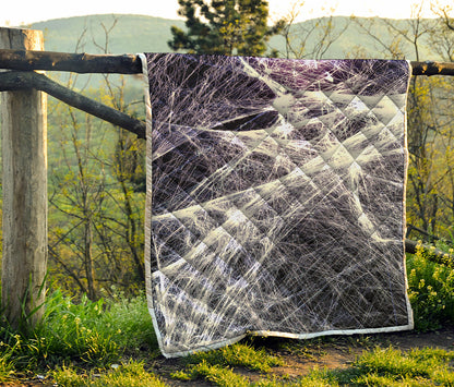 Horror Cobweb Print Quilt