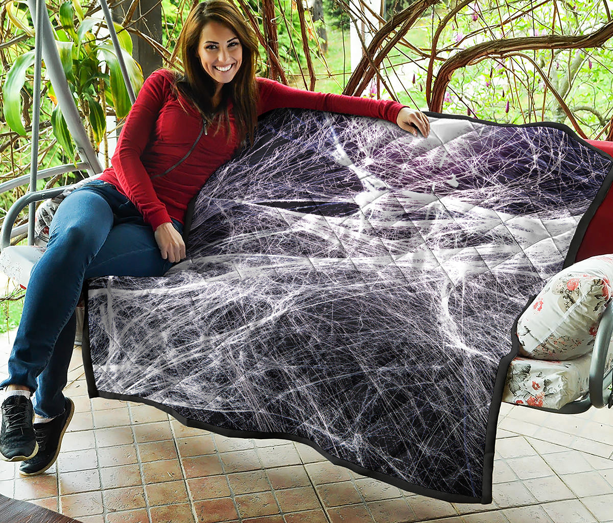 Horror Cobweb Print Quilt