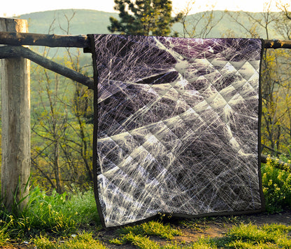 Horror Cobweb Print Quilt