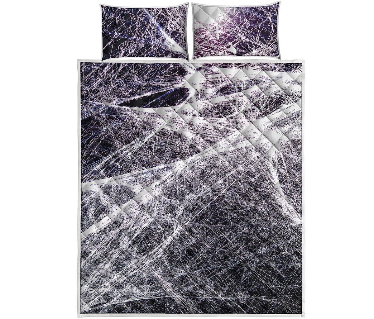 Horror Cobweb Print Quilt Bed Set