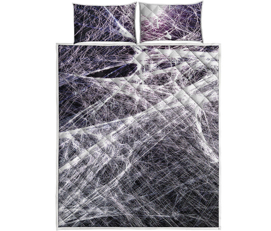 Horror Cobweb Print Quilt Bed Set