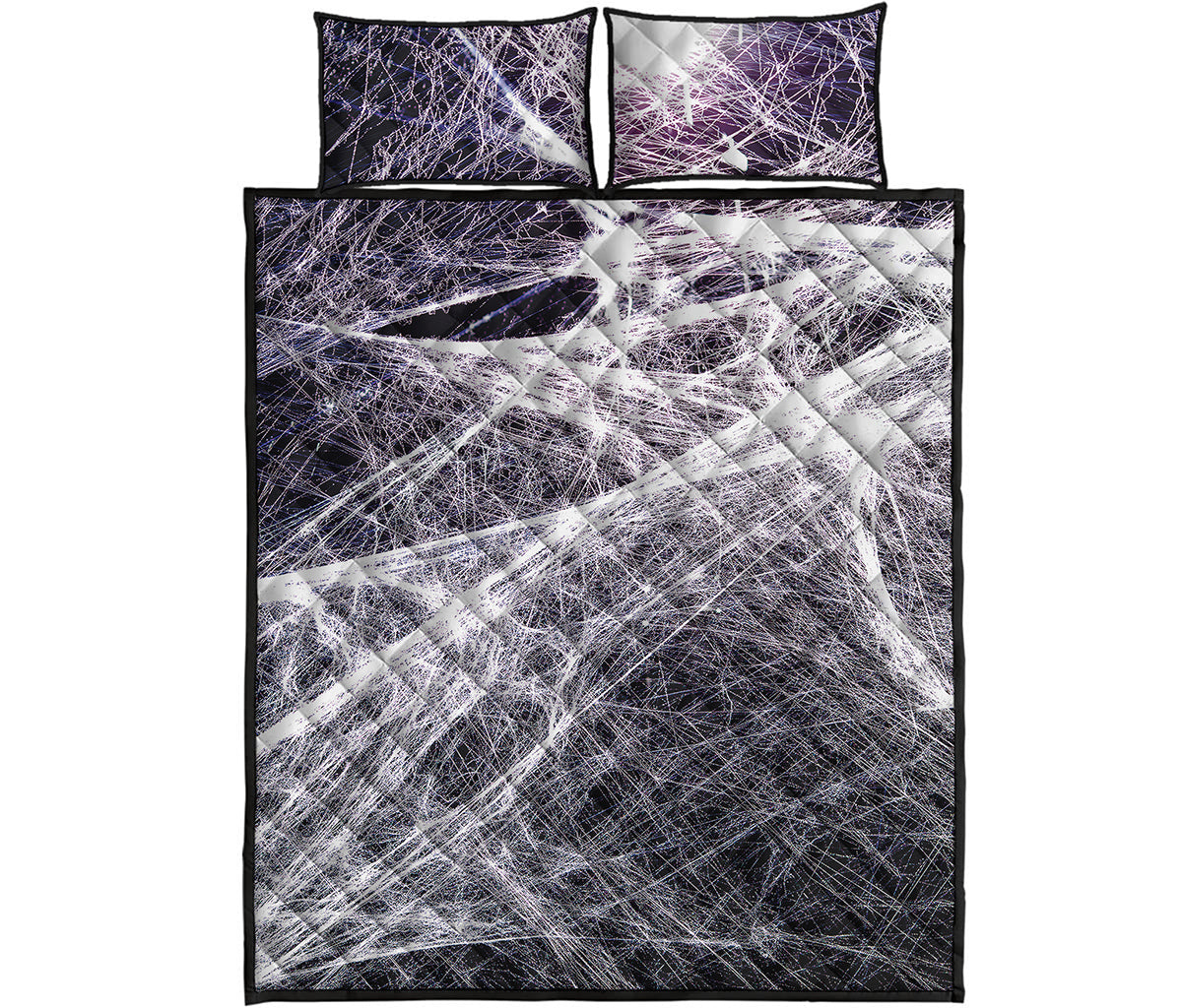 Horror Cobweb Print Quilt Bed Set