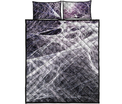 Horror Cobweb Print Quilt Bed Set