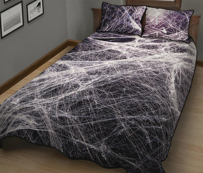 Horror Cobweb Print Quilt Bed Set