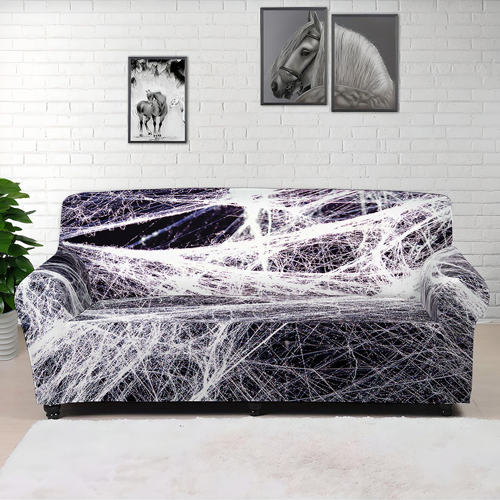 Horror Cobweb Print Sofa Cover