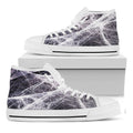 Horror Cobweb Print White High Top Sneakers