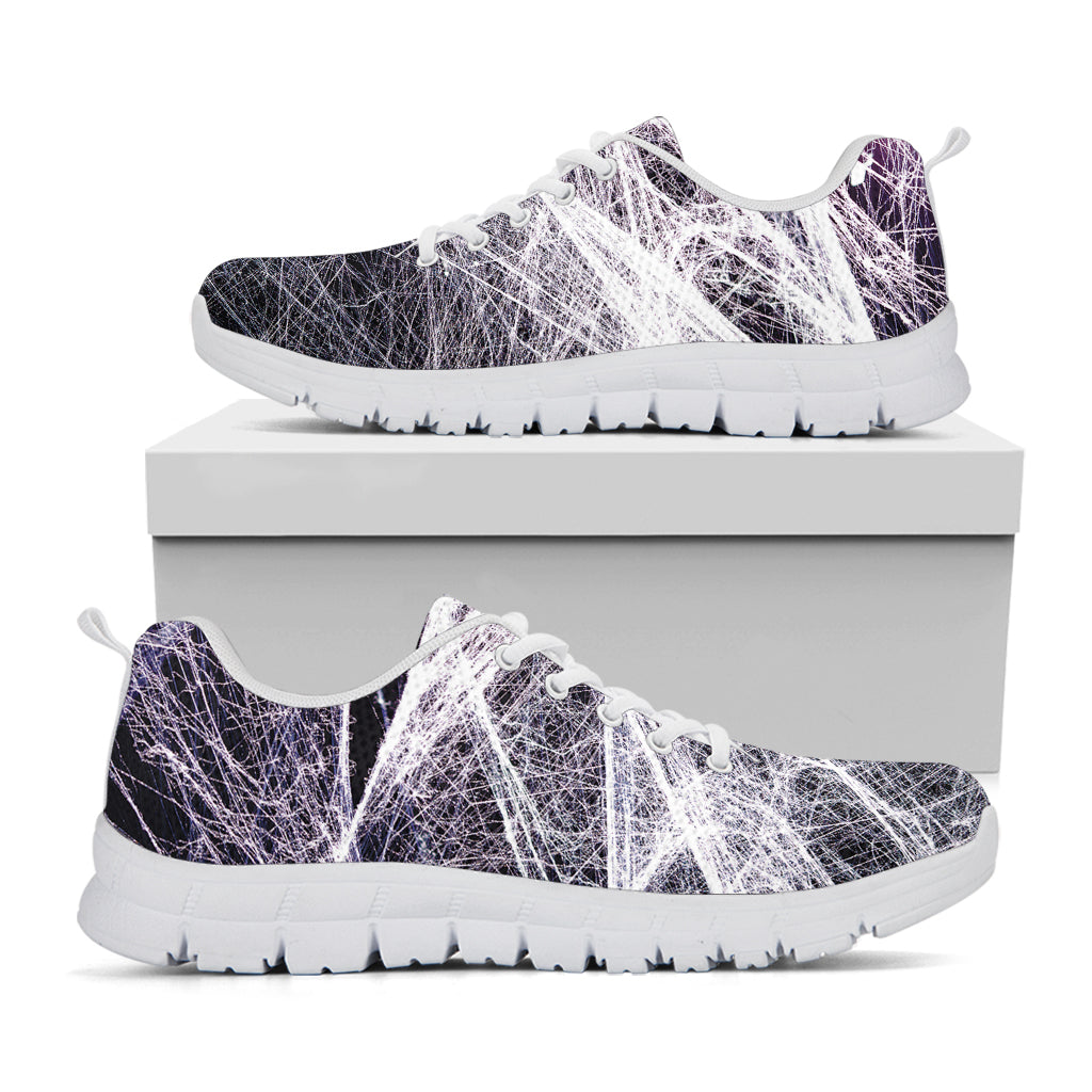 Horror Cobweb Print White Sneakers