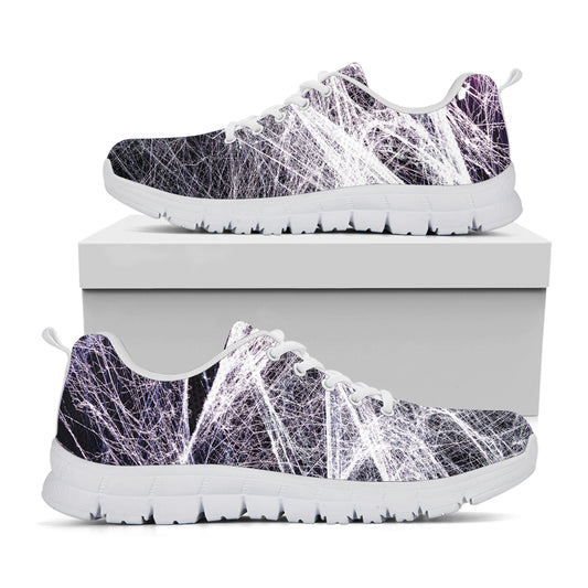 Horror Cobweb Print White Sneakers