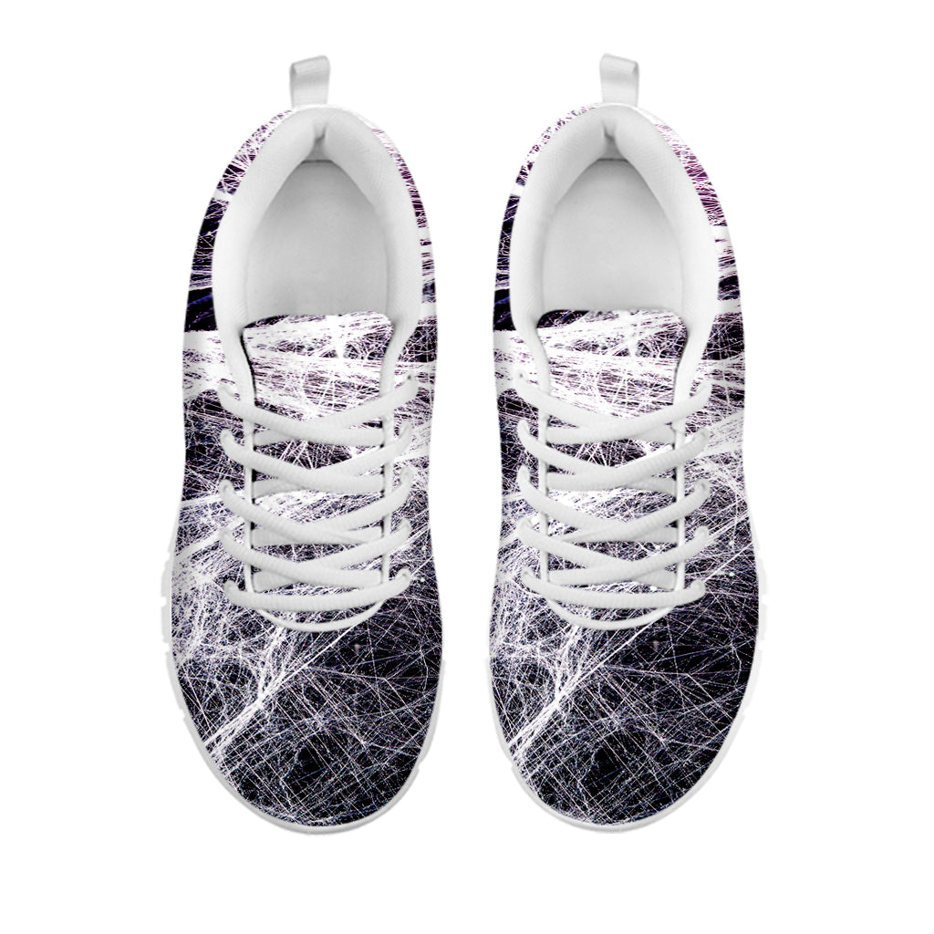 Horror Cobweb Print White Sneakers