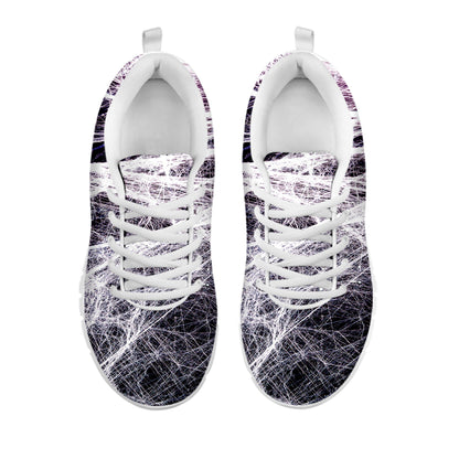 Horror Cobweb Print White Sneakers
