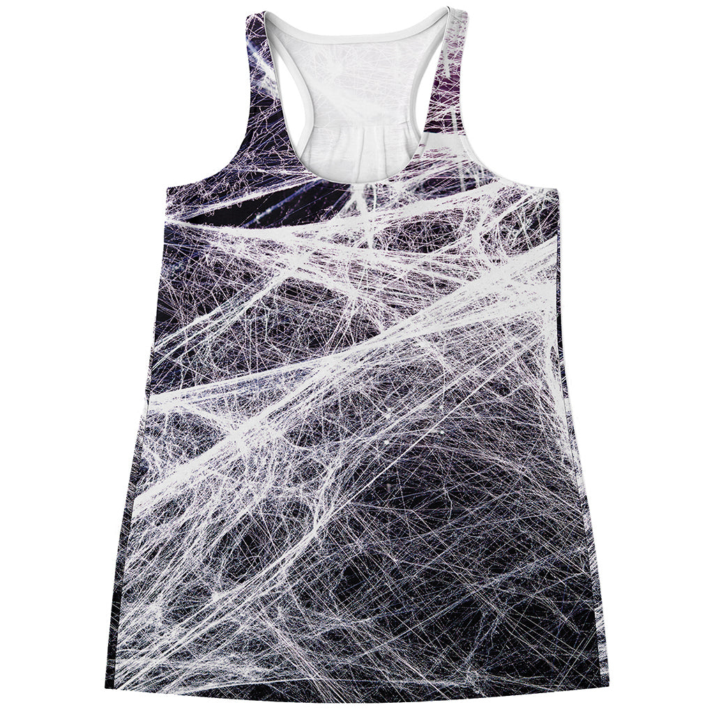 Horror Cobweb Print Women's Racerback Tank Top