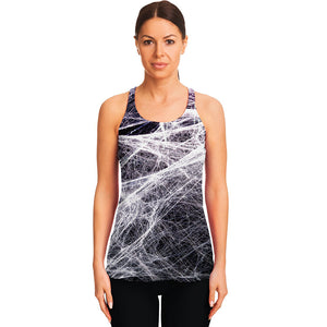 Horror Cobweb Print Women's Racerback Tank Top