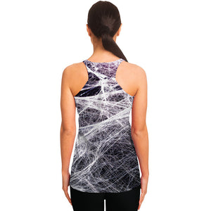 Horror Cobweb Print Women's Racerback Tank Top