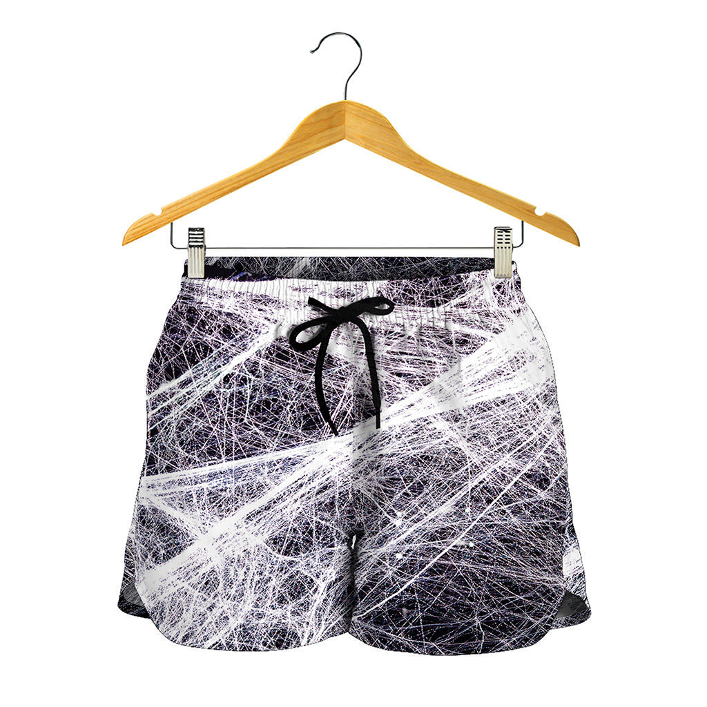 Horror Cobweb Print Women's Shorts