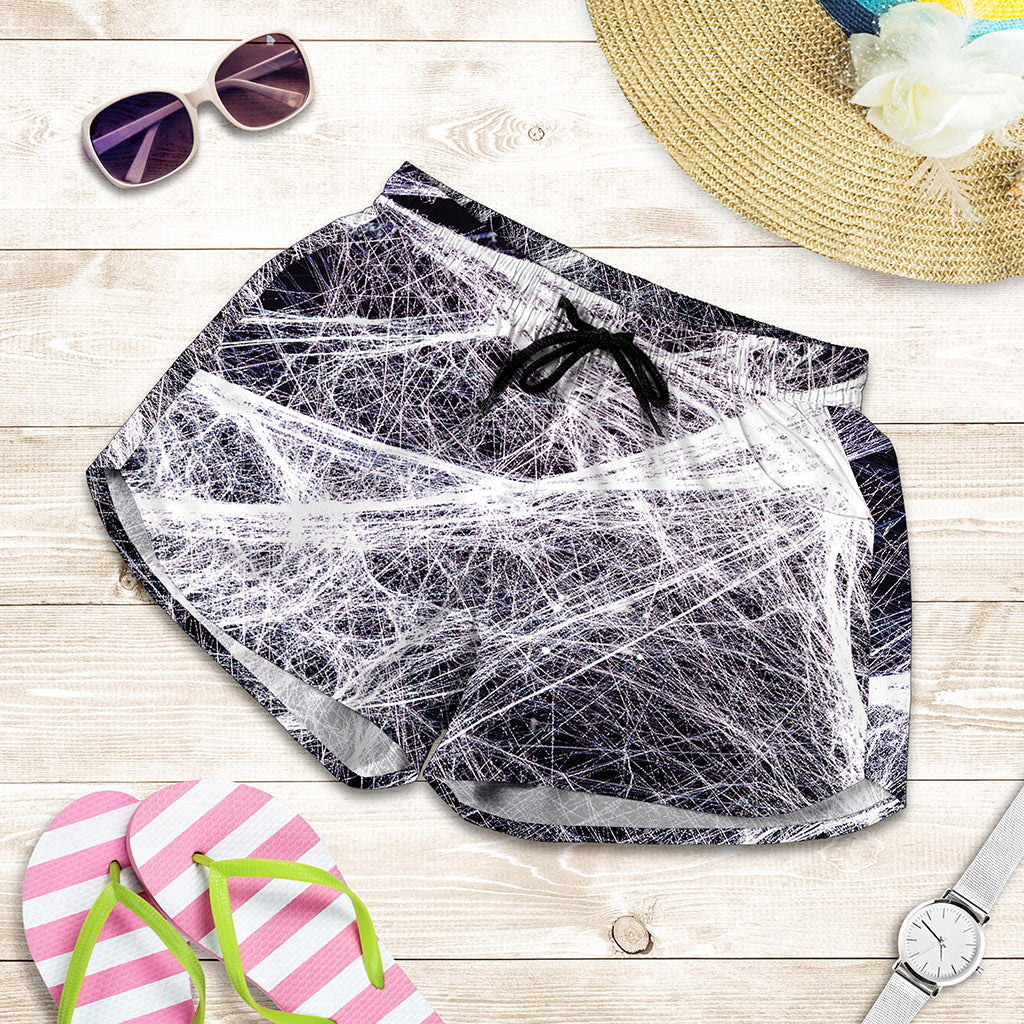 Horror Cobweb Print Women's Shorts