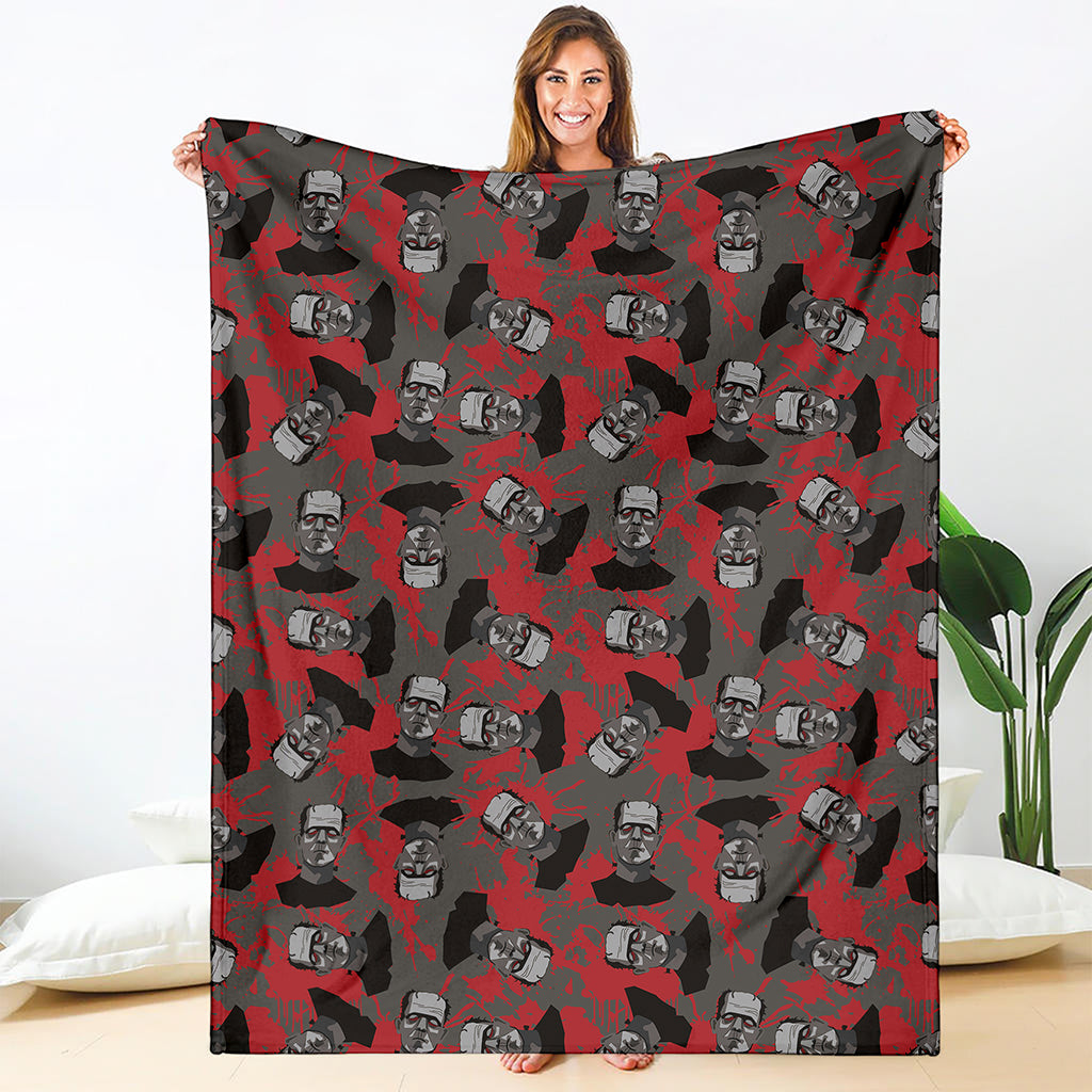 Horror Frankenstein Pattern Print Blanket