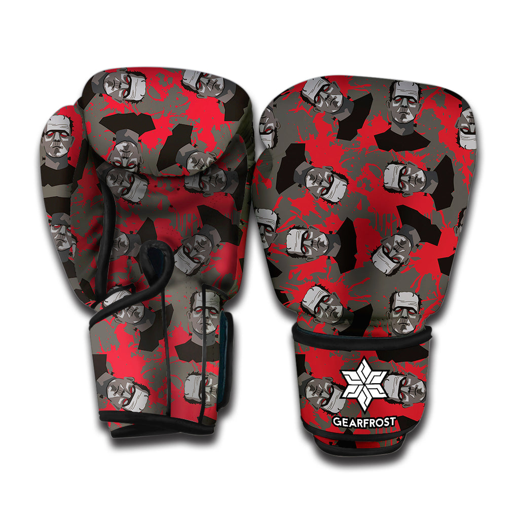 Horror Frankenstein Pattern Print Boxing Gloves