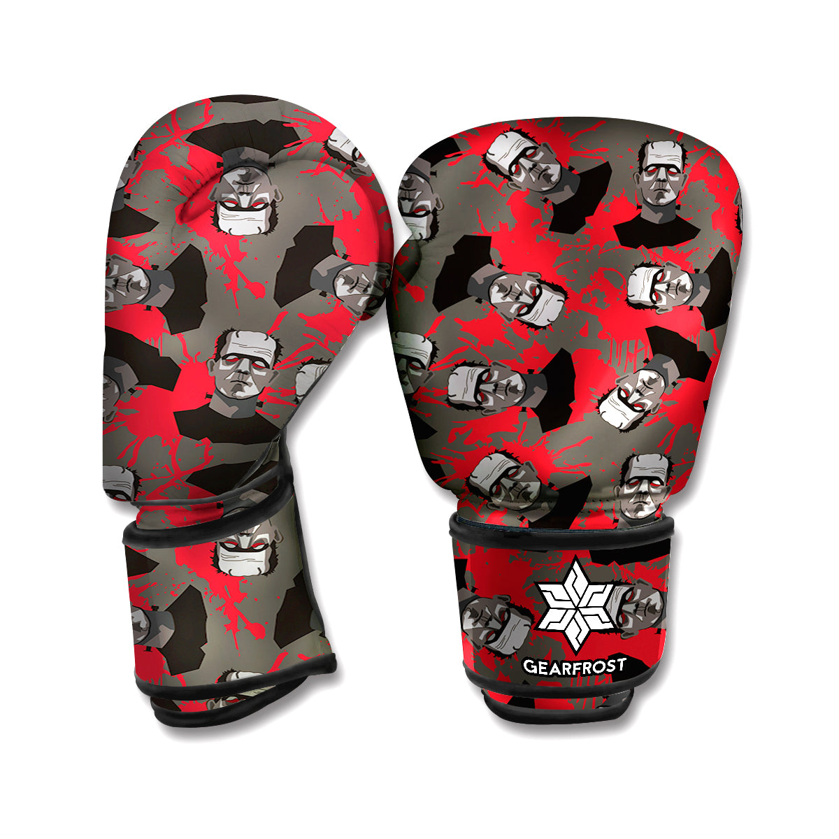 Horror Frankenstein Pattern Print Boxing Gloves