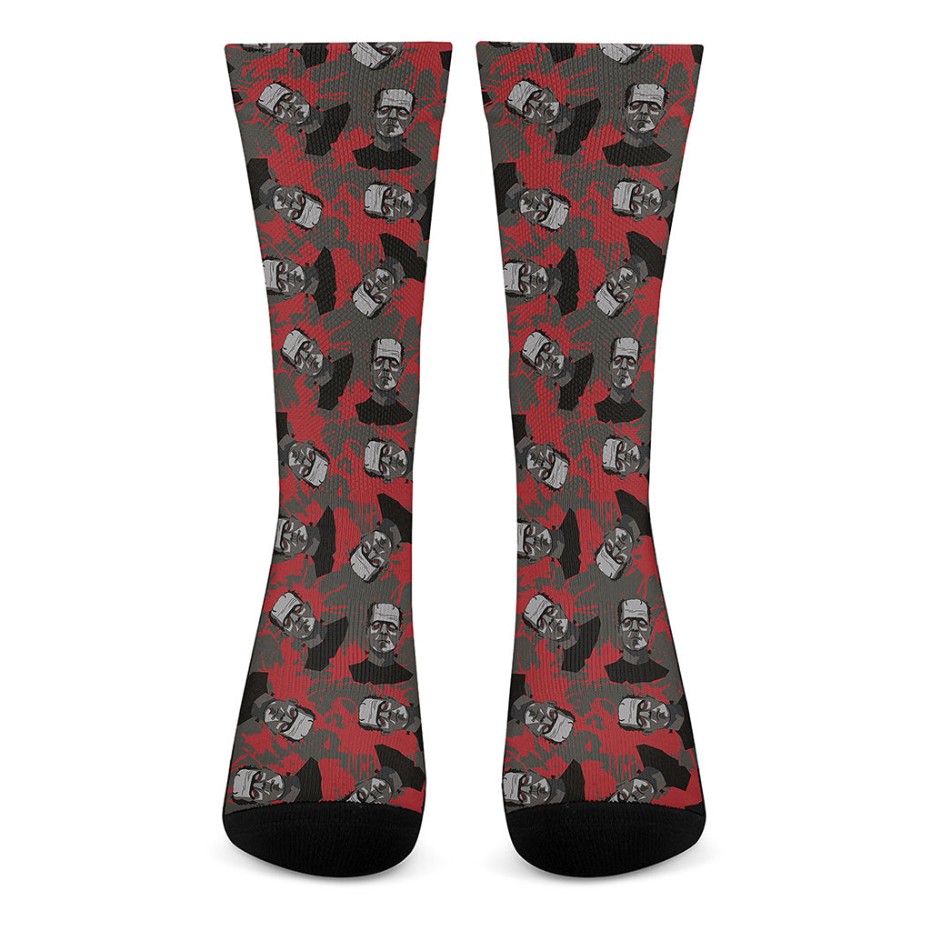 Horror Frankenstein Pattern Print Crew Socks