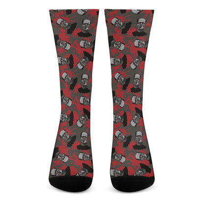 Horror Frankenstein Pattern Print Crew Socks